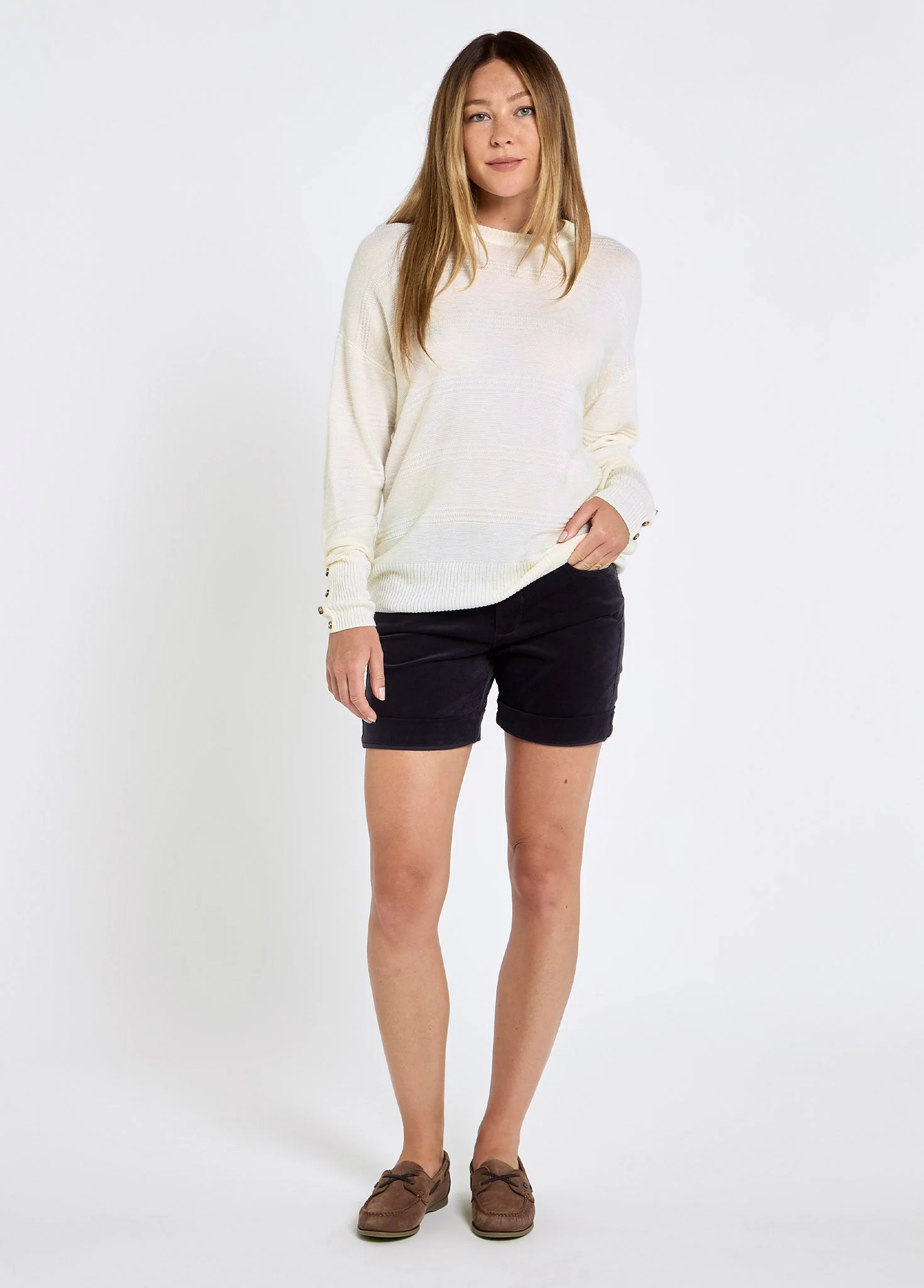 Ashfield Women’s bamboo blend sweater - Oyster - Image 2