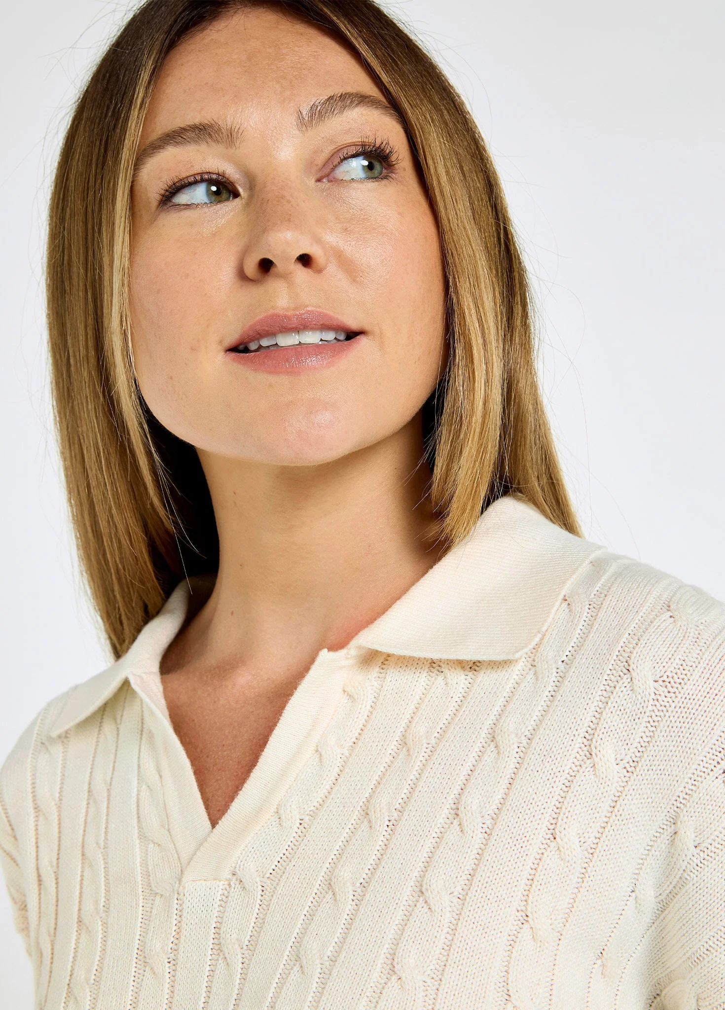 Brownville Women's Cable Knit Jumper - Oyster - Image 5