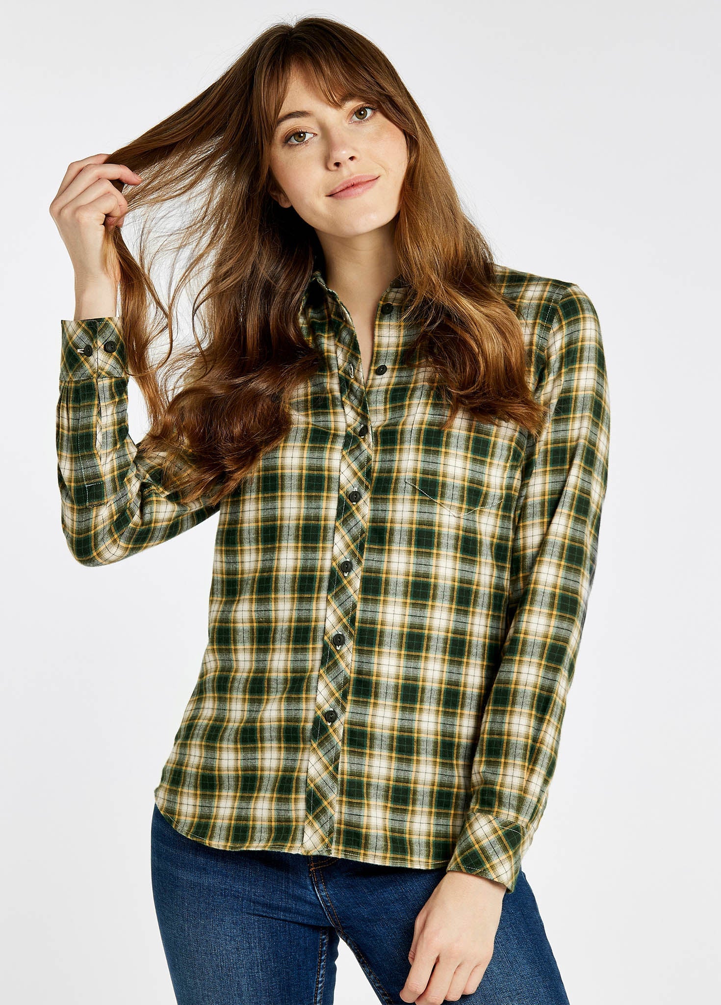 Japonica Check Shirt - Olive - Image 4