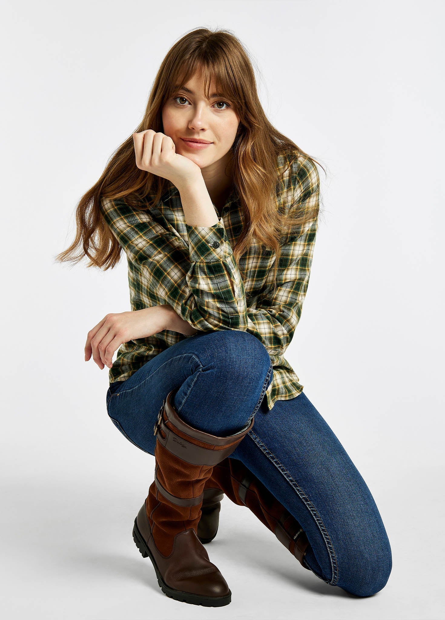 Japonica Check Shirt - Olive - Image 6